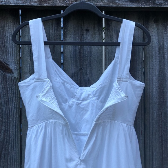 Lulus Good To Be Here Mini Dress Size S White Babydoll Cotton Linen Corset - Picture 16 of 16
